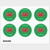 Prettig Kerstmis Welsh Simple Keltisch Prettig Ker Ronde Sticker (Vel)