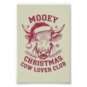 Prettig Kerstmis Western Cow Lover Club Kerstseizo Foto Afdruk