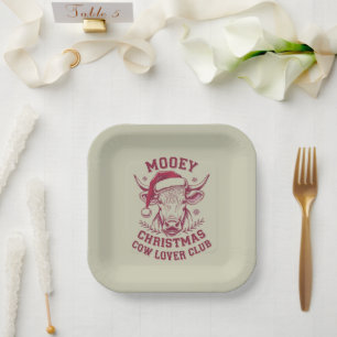 Prettig Kerstmis Western Cow Lover Club Kerstseizo Papieren Bordje