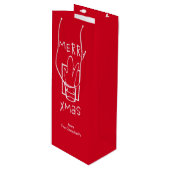 Prettig Kerstmis Wijn Cadeautas (Voorkant Gekanteld)