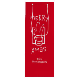 Prettig Kerstmis Wijn Cadeautas