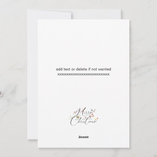 Prettig Kerstmis Wilde Bloemen Boho Modern Feestdagenkaart (Achterkant)