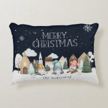 Prettig Kerstmis Winter Sneeuw Gnomies Familienaam
