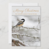 Prettig Kerstmis Winter Vogel Custom  Feestdagenkaart (Voorkant)