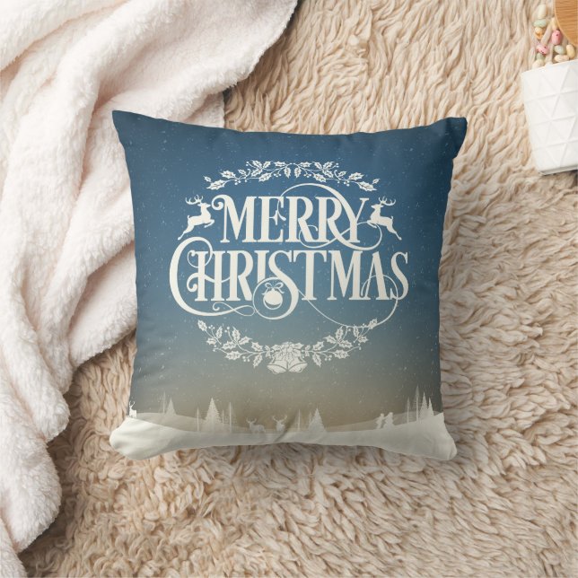 Prettig Kerstmis Winter Winterse Landschap Kussen (Deken)