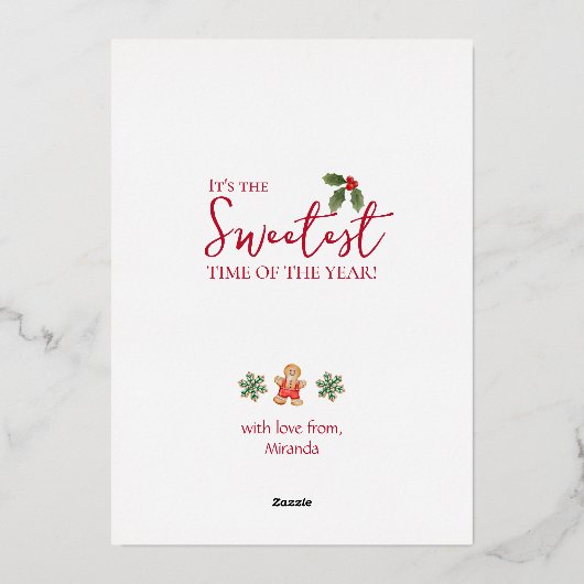 Prettig Kerstmis Winterlandschap Goud Folie Feestdagenkaart (Achterkant)