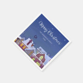 Prettig Kerstmis Wintertafereel Daken Servet (Hoek)