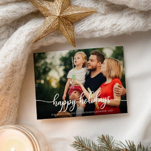 Prettig Kerstmis Witte Calligraphy Foto Kerstmis Briefkaart