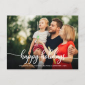 Prettig Kerstmis Witte Calligraphy Foto Kerstmis Briefkaart (Voorkant)