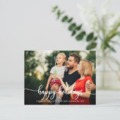Prettig Kerstmis Witte Calligraphy Foto Kerstmis Briefkaart (Staand voorkant)