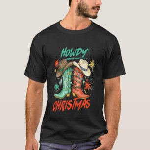 Prettig Kerstmis Xmas Sfeer Westers Landelijk Leve T-shirt