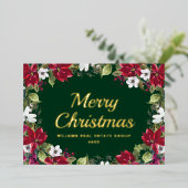 Prettig Kerstmis Zakelijke Groet Goud Folie Feestdagenkaart (Staand Voorkant)