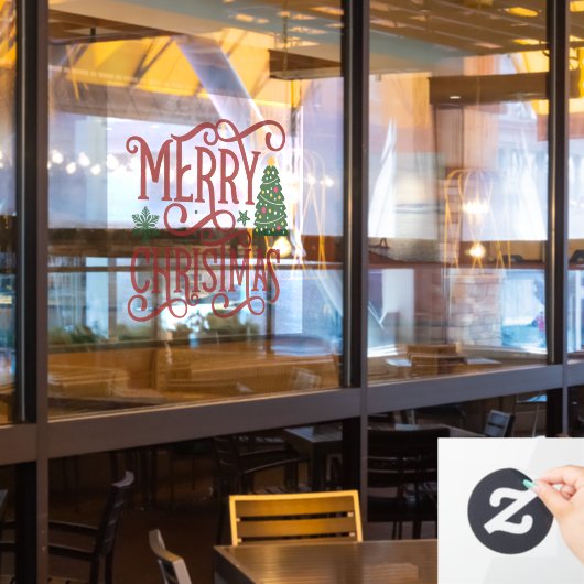 Prettig Kerstmis zakelijke groet Raamsticker (Restaurant Raam)