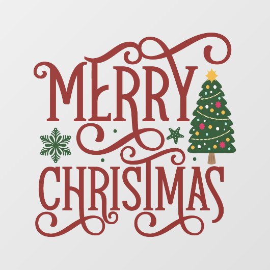 Prettig Kerstmis zakelijke groet Raamsticker (Vel)