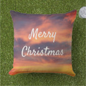 Prettig Kerstmis Zonsondergang Lucht Wolken Natuur Buitenkussen (Gras)