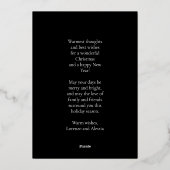 Prettig Kerstmis Zwart & Goud Eenvoudige Moderne F Folie Feestdagenkaart (Achterkant)