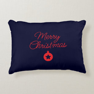 Prettig Kerstmis Zwarte Rots Blauw Klassiek Uniek Accent Kussen