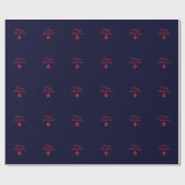 Prettig Kerstmis Zwarte Rots Blauw Klassiek Uniek Cadeaupapier (Vlak)