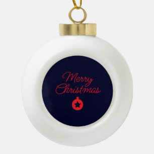 Prettig Kerstmis Zwarte Rots Blauw Klassiek Uniek Keramische Bal Ornament