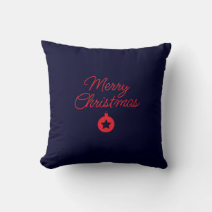 Prettig Kerstmis Zwarte Rots Klassiek Uniek Kussen