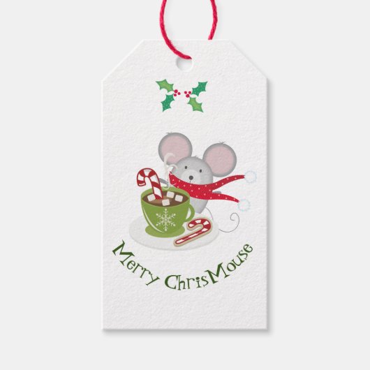 Prettig KerstMuis, Feest Muis Cadeaulabel (Voorkant)
