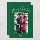 Prettig kerstscript feestdagenkaart (Voorkant / Achterkant)