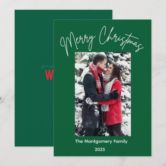 Prettig kerstscript  feestdagenkaart (Voorkant / Achterkant)