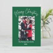 Prettig kerstscript feestdagenkaart (Staand voorkant)