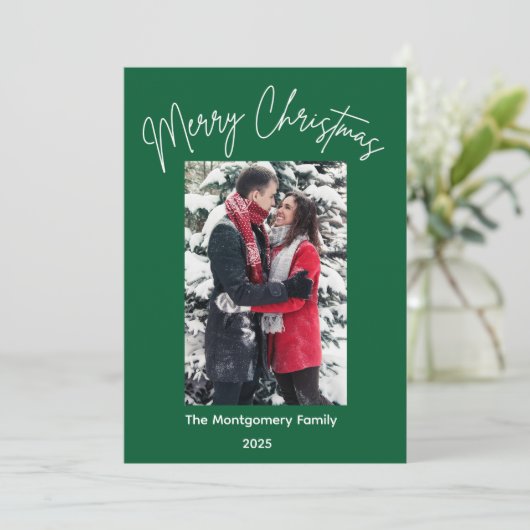 Prettig kerstscript  feestdagenkaart (Staand voorkant)