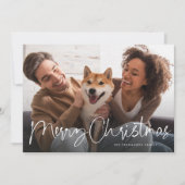 Prettig kerstscript leuk eenvoudig één foto feestdagenkaart (Voorkant)