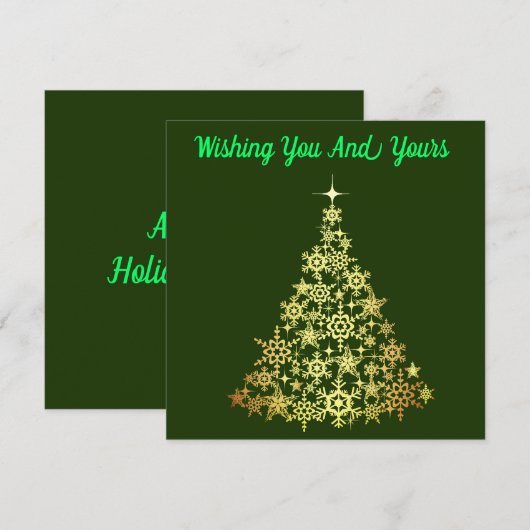 Prettig Kerstseizoen Green Card Feestdagenkaart (Voorkant / Achterkant)