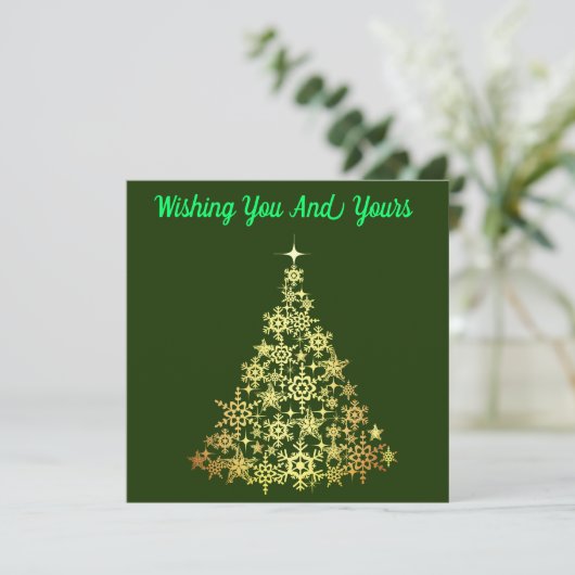 Prettig Kerstseizoen Green Card Feestdagenkaart (Staand voorkant)