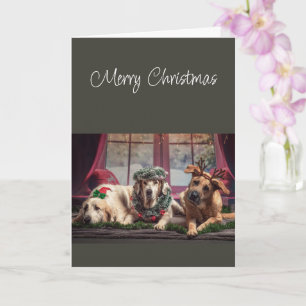 Prettig kerstseizoen om vrolijke honden te zijn kaart