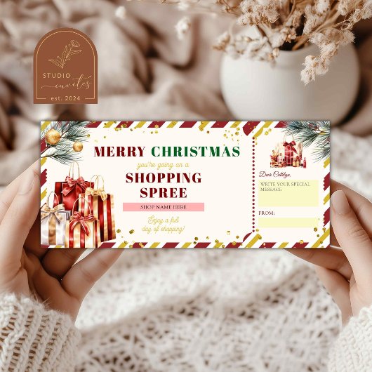 Prettig kerstshopuitje Kerstvoucher Cadeau