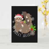 Prettig Kerstsloth Grappig Kerstsloth Kerstcadeau Kaart (Gele Bloem)