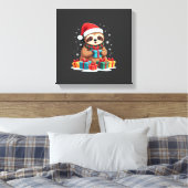 Prettig Kerstsloth schattig Kerstmis luiaard Kerst Canvas Afdruk (Insitu (Slaapkamer))