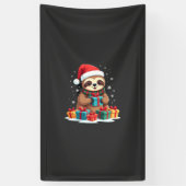 Prettig Kerstsloth schattig Kerstmis luiaard Kerst Spandoek (Verticaal)