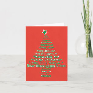 Prettig kersttypografie Taal Boom   Notitiekaartje