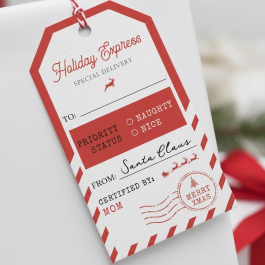 Prettig Kerstvakantie Express Post Van Naar Cadeaulabel