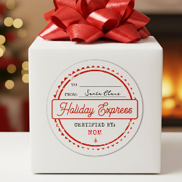 Prettig Kerstvakantie Express Post Van Naar Ronde Sticker