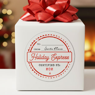 Prettig Kerstvakantie Express Post Van Naar Ronde Sticker