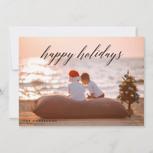 Prettig Kerstvakantie Foto Kaart Mooie Stijl