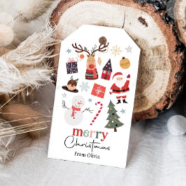 Prettig Kerstvakantie Kerstman Cadeau Familie Lera Cadeaulabel
