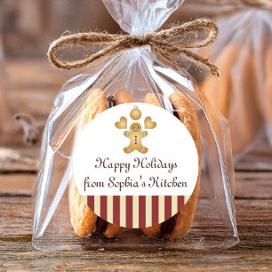 Prettig Kerstvakantie Thuisgebakken Kerstkoekjes L Ronde Sticker
