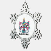 Prettig Kerstvakantiegevoel Tin Sneeuwvlok Ornament (Rechts)