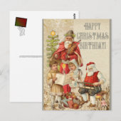 Prettig kerstverjaardagsfeest Kerstman | Briefkaart (Voorkant / Achterkant)