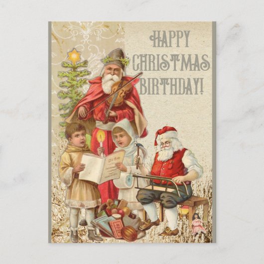 Prettig kerstverjaardagsfeest Kerstman | Briefkaart (Voorkant)