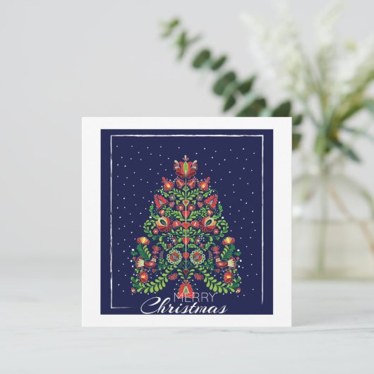Prettig Kerstwens Kaart (Staand voorkant)