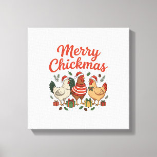 Prettig Kiekmis Kip Kerstdag Canvas Afdruk