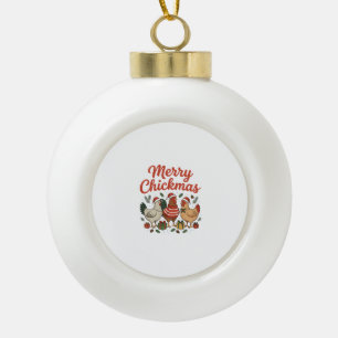 Prettig Kiekmis Kip Kerstdag Keramische Bal Ornament